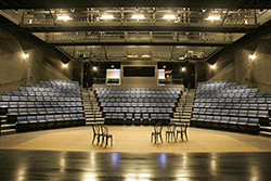 Angell Blackfriars Theatre The main stage theatre of the Smith Center for the Arts set up for a lecture.